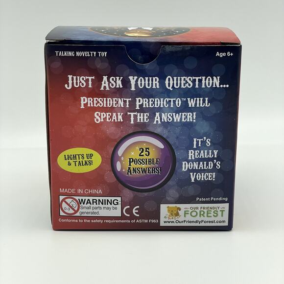 Our Friendly Forest Talking President Predicto Donald Trump Fortune Teller Ball - Picture 5 of 6